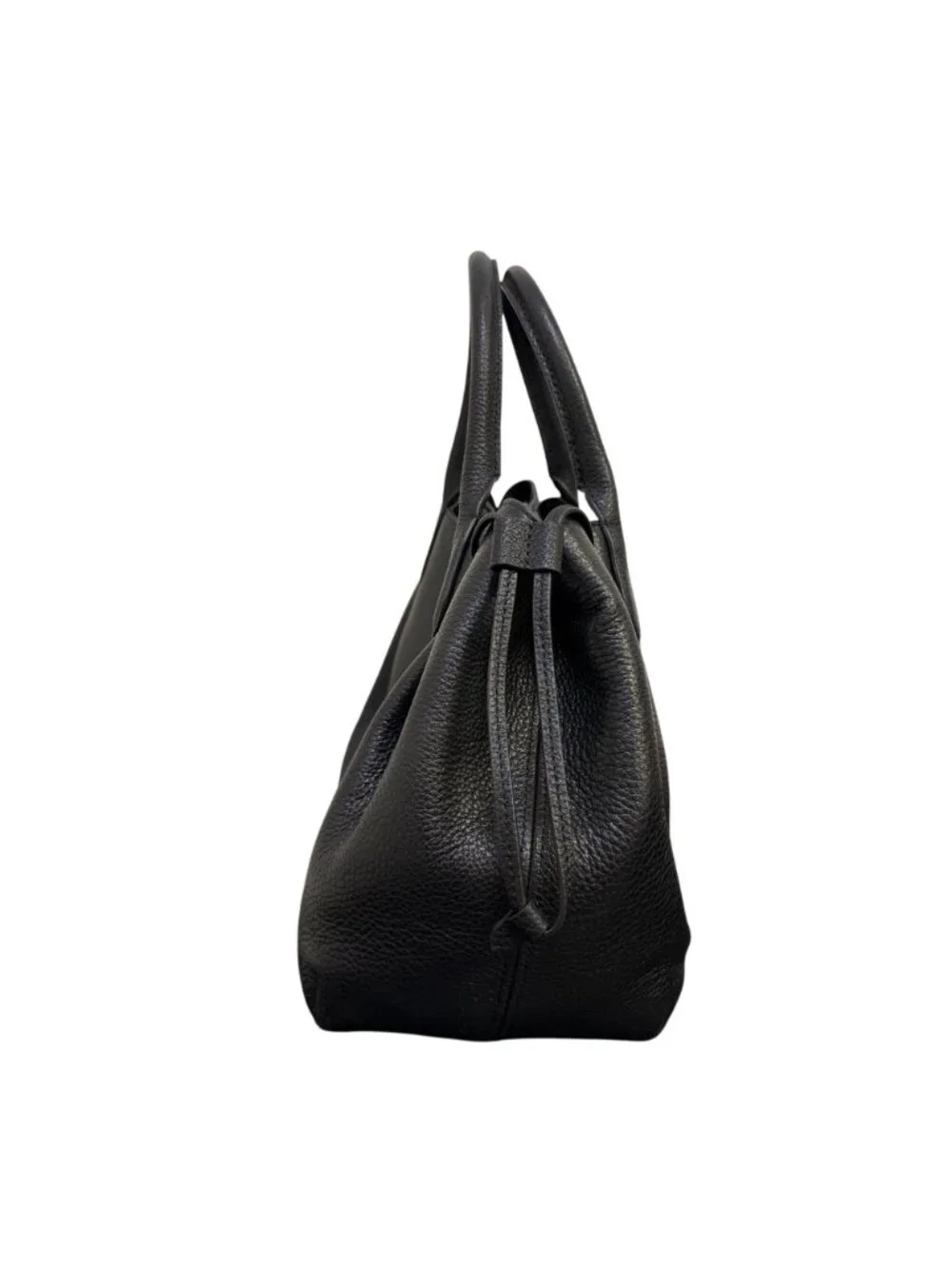 Kate Spade Black Pebbled Leather Satchel Bag With Adjustable Crossbody Strap